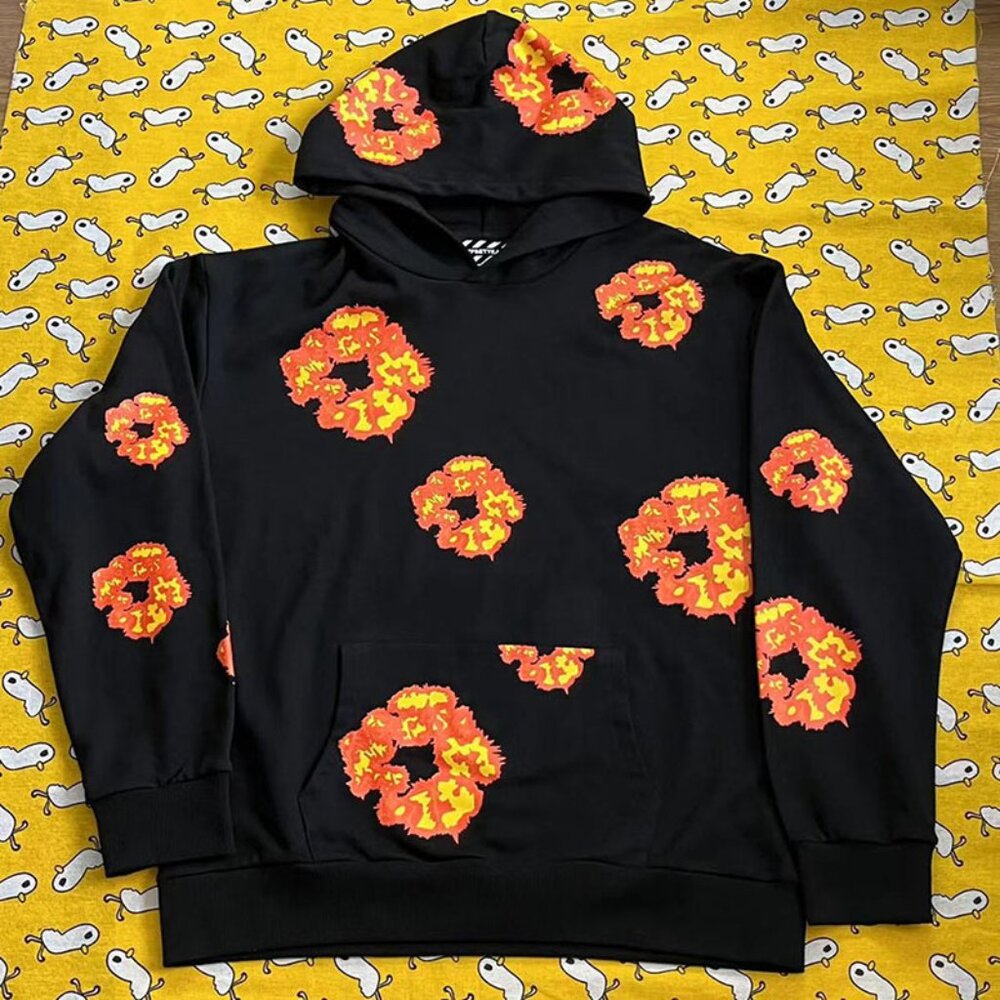 Denim Tears X Offset Wreath Black & Orange Unisex Hoodie